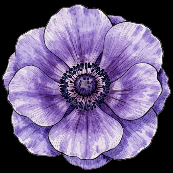 Anemone flower for this Digibouquet pairing