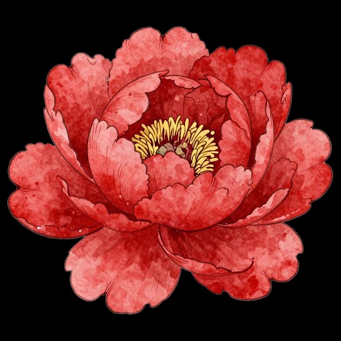 Peony flower for this Digibouquet pairing