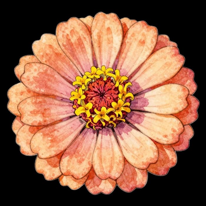 Zinnia flower for this Digibouquet pairing